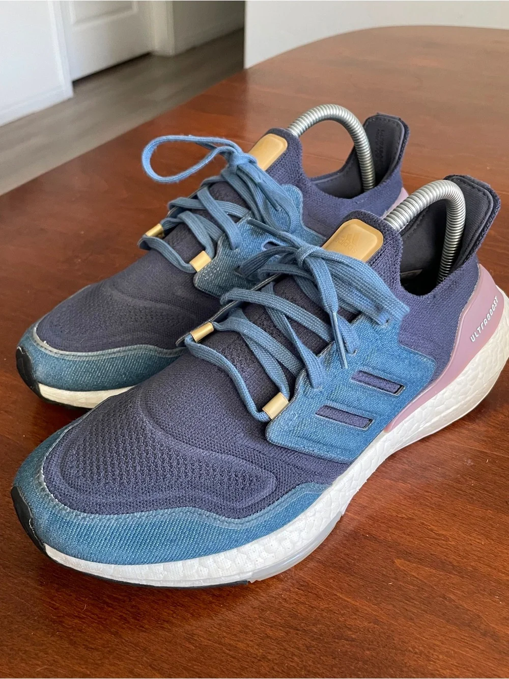 Adidas Mens Size 9 Ultraboost 22 ART GX9157 Blue Athletic Running Shoes